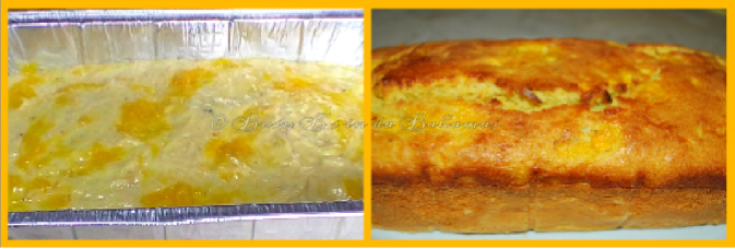 Mango-Coconut Bread: Before and After Baking